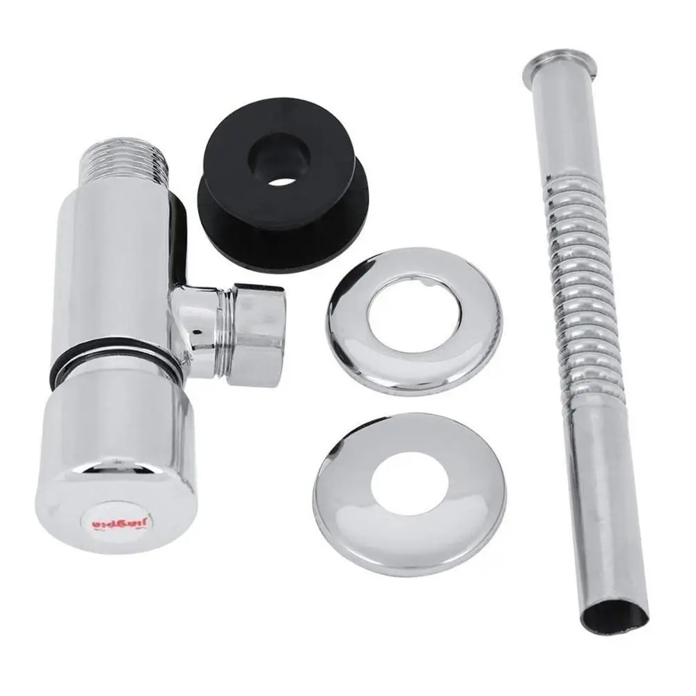 Zinc Alloy Flush Valve Water Leak Proof Time Delay Design Toilet Flush Valve Hand Pressing Flushing Silver Urinal Flush Valve