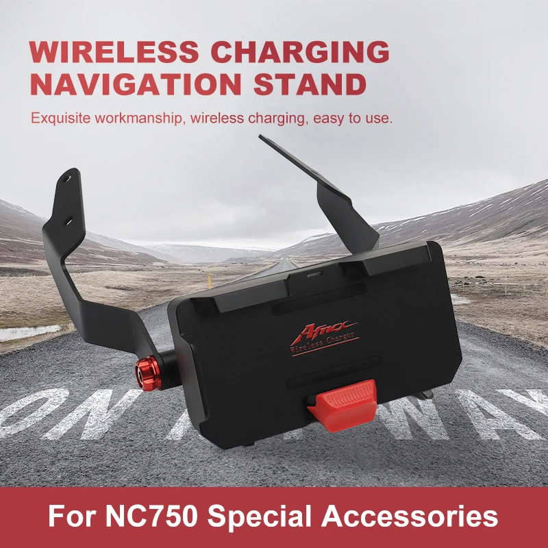 Misura Per Honda NC750 X 14-15 NC700 X 12-14 Ricarica Wireless Staffa di Navigazione Del Telefono Mobile Moto Asta di Prolunga Accessori