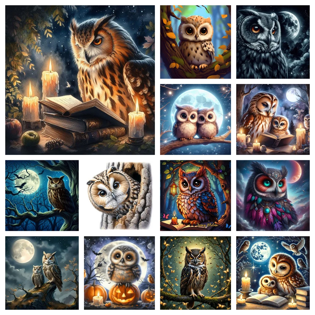

Magic School Owl Diy Diamond Painting Messenger Owl Mural Diamond Embroidery Mosaic Home Decor Interesting Hand