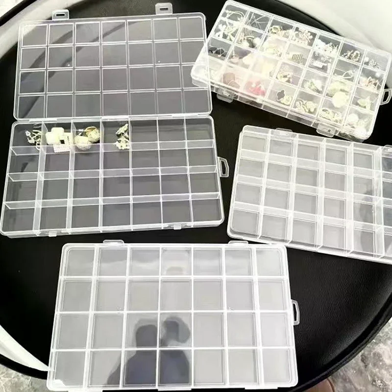 

28 Grids Transparent Organizer Box Plastic Square Organizers Storage Boxes For Home Makeup Jewelry Accessories Organizer