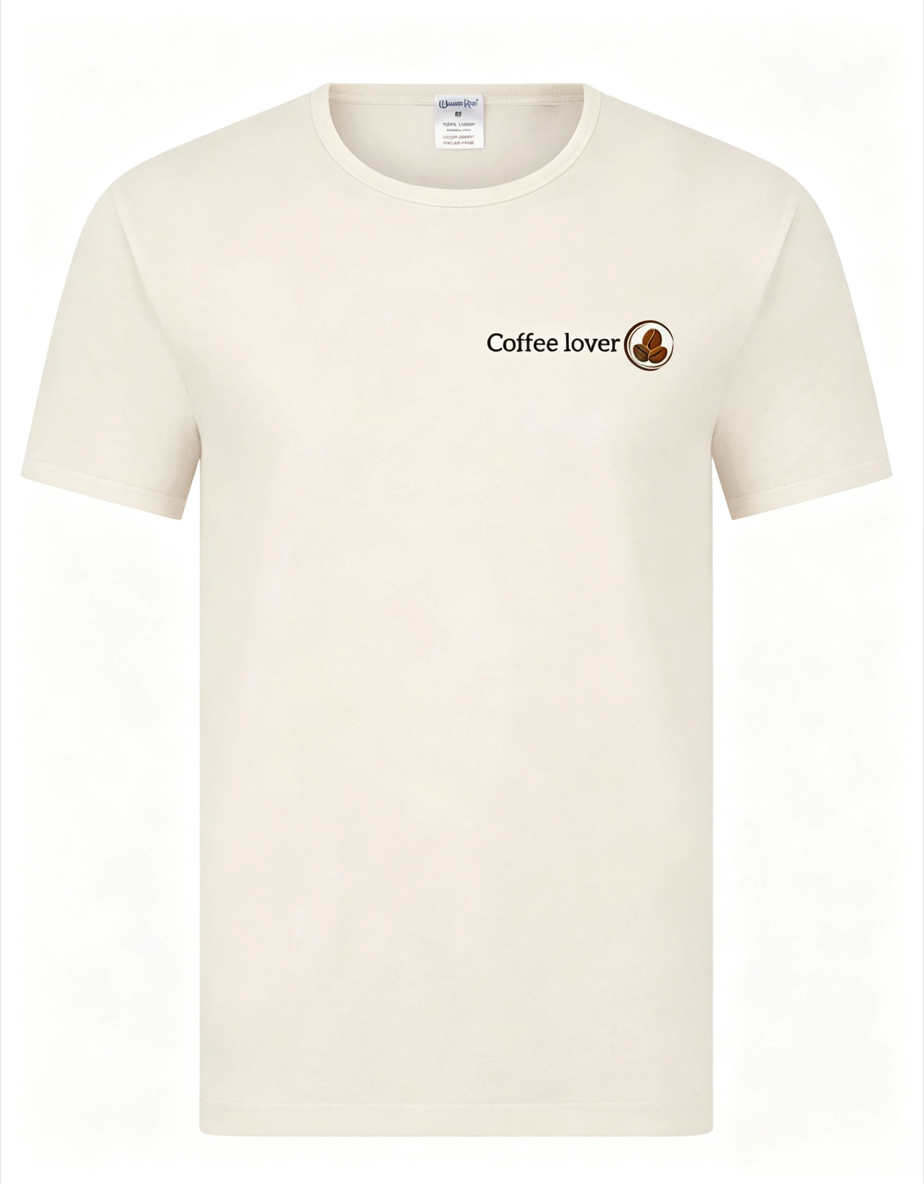 Classic Casual and Simple T-shirt for Coffee Lovers, Featuring Hand-painted Letter Design, Suitable for Both Men and Women.