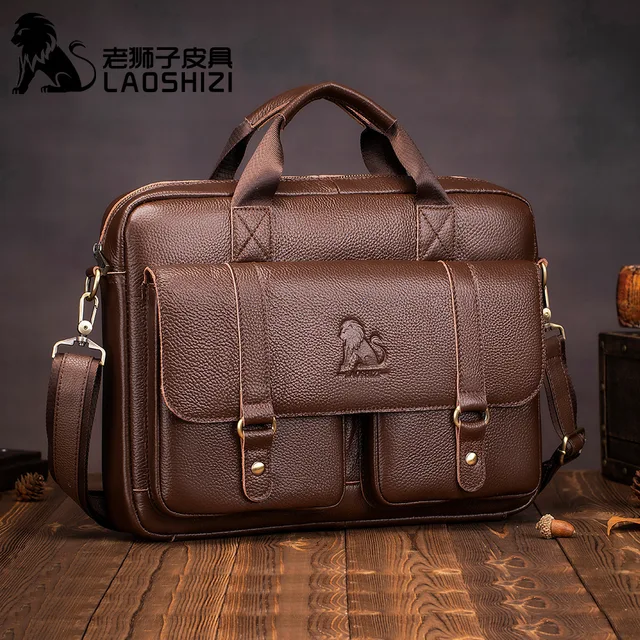 Nowa, w 100% prawdziwa skóra męska teczka torba na laptopa o dużej pojemności torebka biznesowa codzienne torby na ramię typu crossbody torba listonoszka