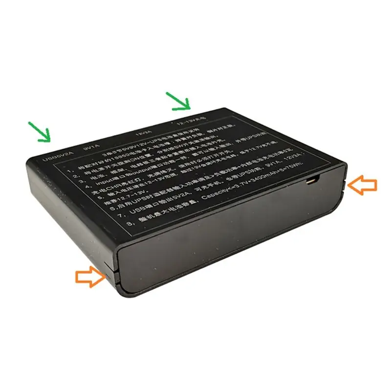 ABKN-USB 5V 9V 12V Output DIY 18650 Battery UPS Power Supply Box For DVR Wireless Router Modem Mobile Phone LED