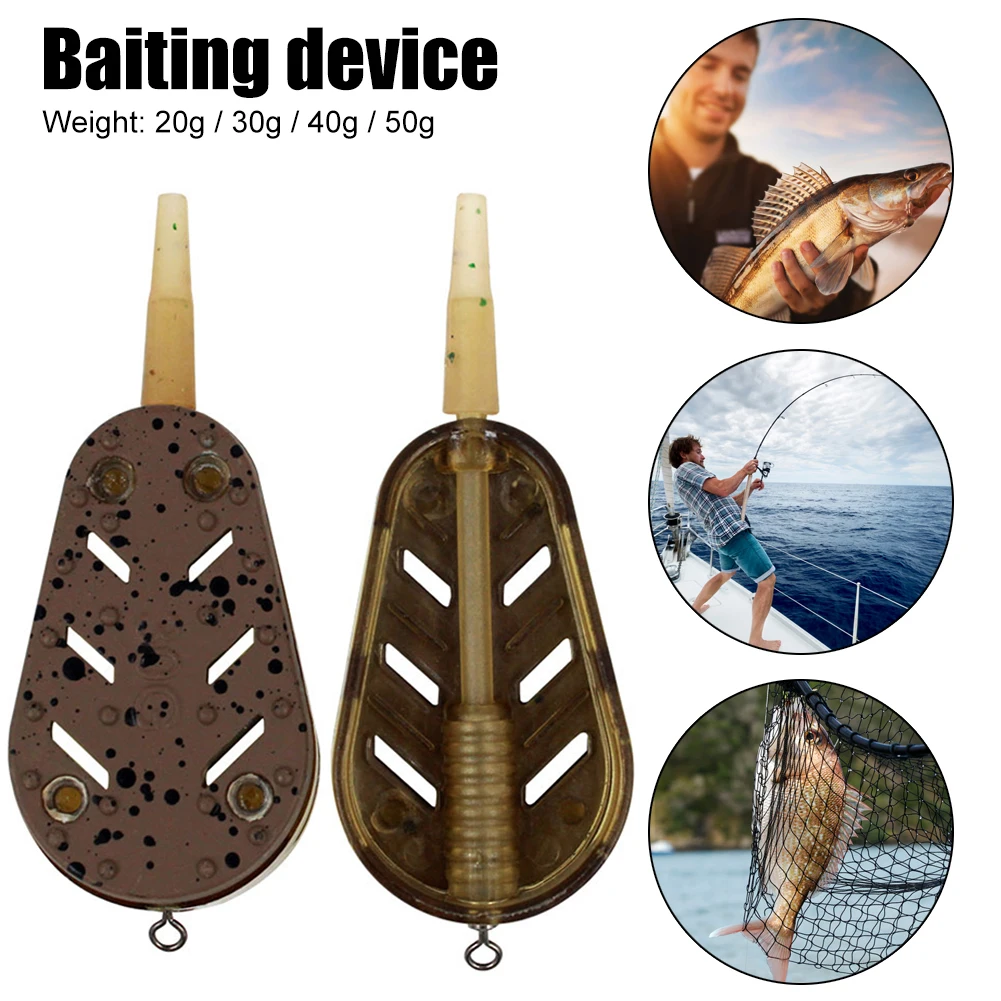 Carp Method Feeders Bait Cage 20g/30g/40g/50g Explosion Baits Cage Basket Feeder Holder Explosion Hooks Thrower Bait Plumb Set