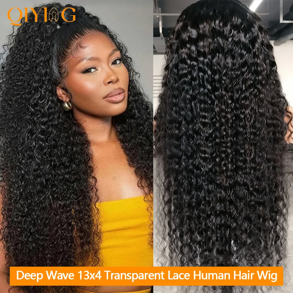 34Inch Deep Wave 13x4 HD Lace Human Hair Wig Plush Full‑Bodied Thick Density, Accurate True Length Pre Plucked Pre Bleached Knots Pre Styled Pre Colored, Fast Secure Shipment From Overseas Warehouse Virgin Lace Wig For Black Women