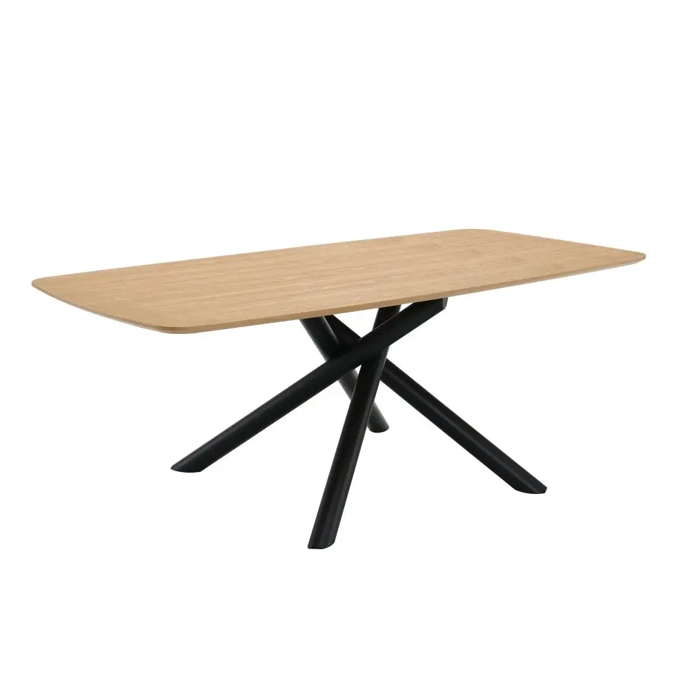

Lawton Natural & Black Finish Dining Table