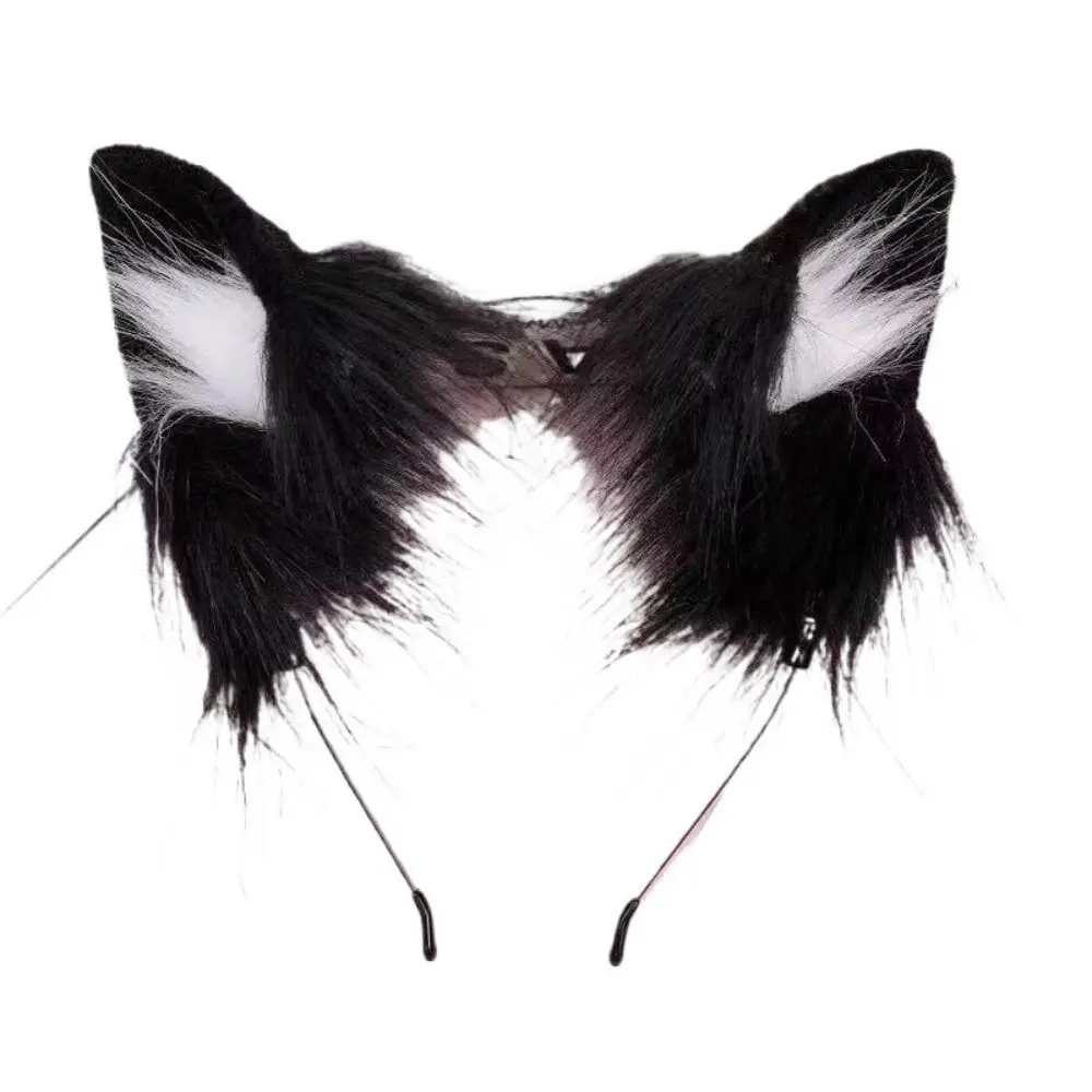 Cute Soft Cat Ear Headband Plastic Cloth Lolita KC Adjustable Elastic Cosplay Hairband Party Costume