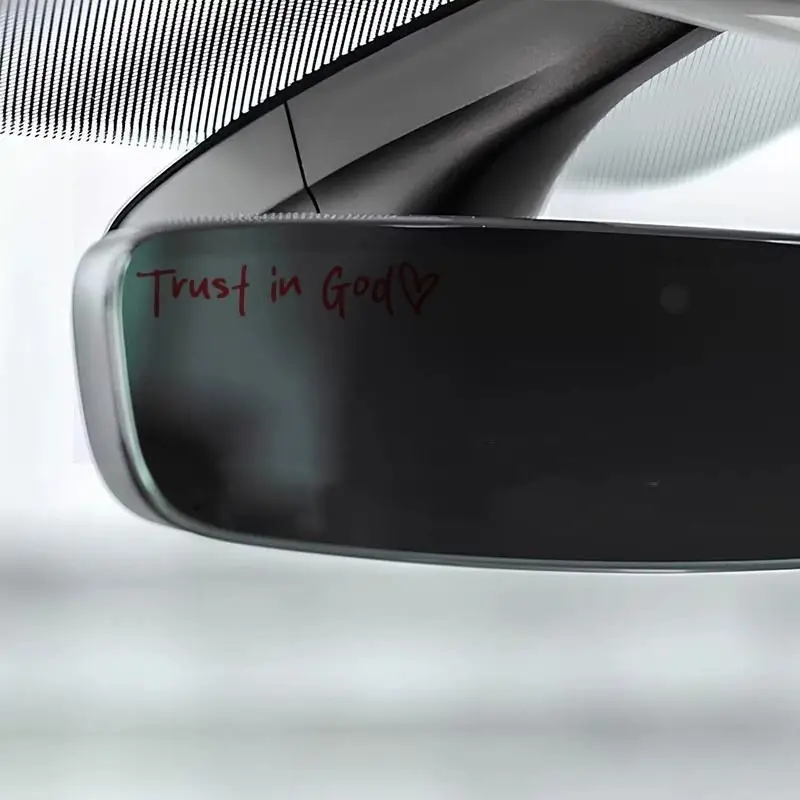 Cute Heart Trust In God Christian Car Sticker Faith Bible Verse Rear View Mirror Bumper Religious Auto Decor Decal - view 4