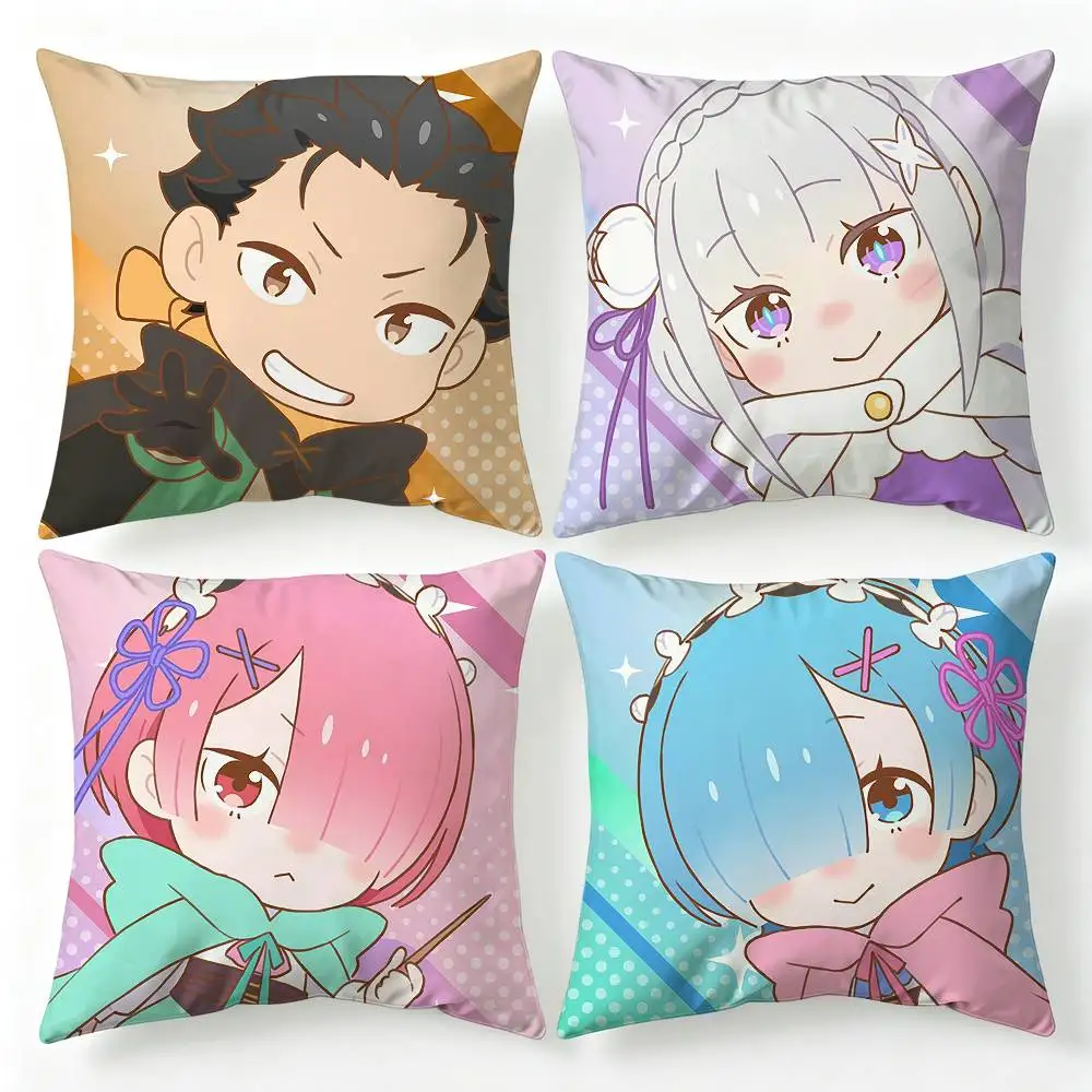 Anime R-Rezero Pillow Cover Sofa Cushion Cover Home Room Decoration Children Gift