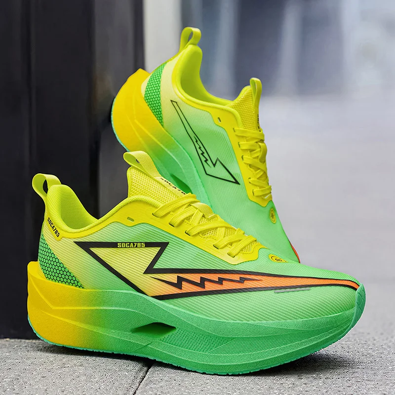 Tênis de Corrida para Maratona Masculinos, Esportivos, com Placa de Carbono, Respirável, Leve, Confortável, Tênis de Caminhada Femininos para Trilhas ao Ar Livre