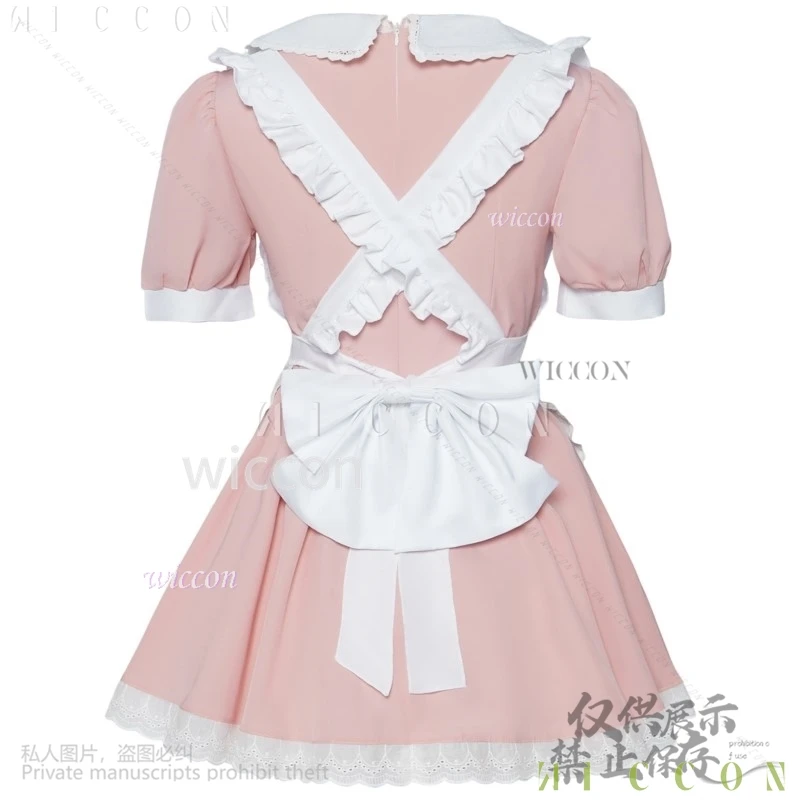 อะนิเมะ Puella Magi Madoka คอสเพลย์เครื่องแต่งกายสีชมพูชุดแม่บ้าน Lolita วิกผมผู้หญิงสาว Kawaii ฮาโลวีนคริสต์มาสชุด