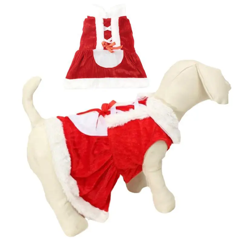 L7 Spot pet dog Christmas transformation Santa Claus red dress Poodle Pomeranian Teddy New Year coat