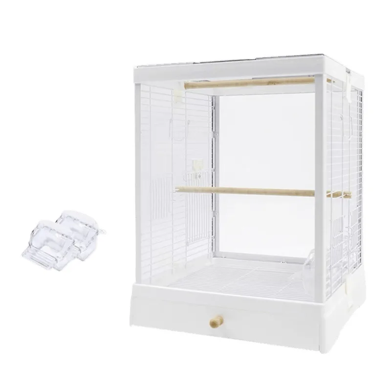 

Transparent tempered glass cage, parrot cage, horizontal silk, professional household, large b4001
