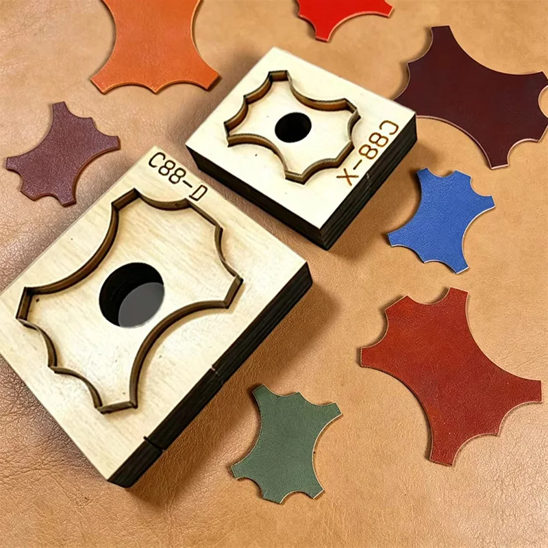 C88 Quadrilateral Floral Leather Cutting Die Handmade Leather Goods DIY Tool Decoration Piece Pendant Making Mold