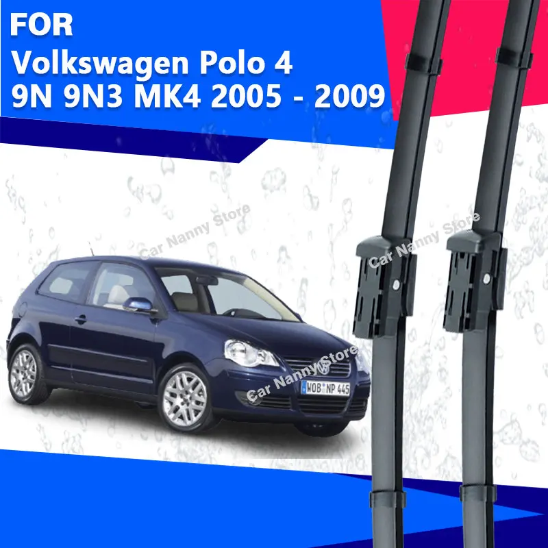 

Front Windshield Windscreen Blades for Volkswagen Polo 4 9N 9N3 MK4 2005 - 2009 Car Wipers Rubber Strip Wiper 2006 2007 2008