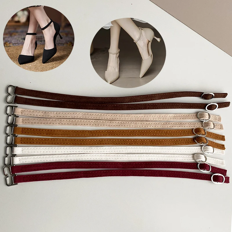 Anti-Loss Velvet Strap High Heels Buckle Shoe Laces Non-Slip Beige Fixed Strap Anti-Drop Heel Shoe Accessories by Yixiazi