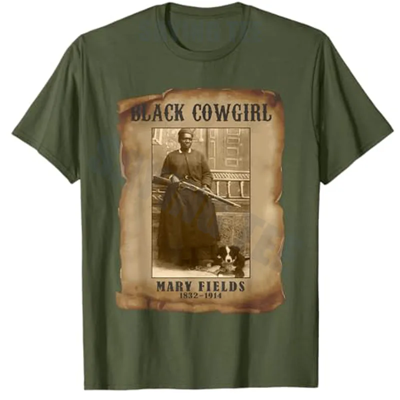 

Black Cowgirl Mary Fields Western Rodeo Texas Black History T-Shirt Women's Fashion African American Y2k Clothes Juneteenth Tee