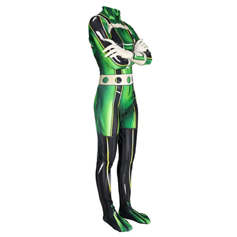 Tsuyu Asui 코스프레 의상 바디 슈트 애니메이션 My Hero Academia 할로윈 의상 여성 어린이 소녀 점프 슈트 바디 슈트 Onesie