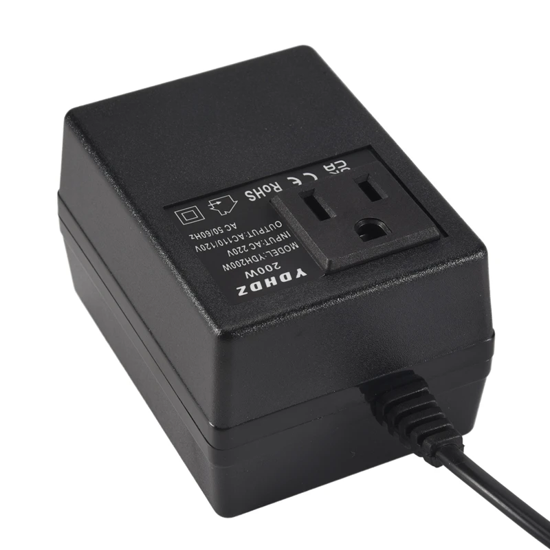 ABDE-1 PCS 200 Вт преобразователь напряжения трансформатор 220 В до 110 В понижающий преобразователь напряжения для путешествий с вилкой стандарта США