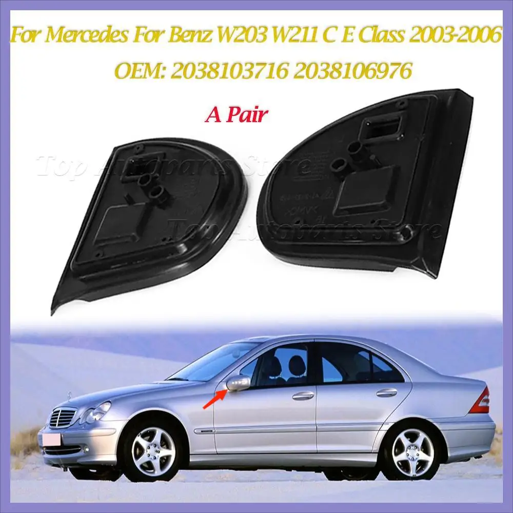 For Mercedes For Benz W203 W211 C E Class 2003-2006 A Pair Car Side Mirror Seals Cover Exterior Door Mirror Gasket 2038103716