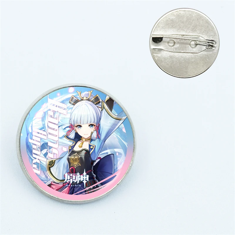 Anime Game Genshin Impact Anime Glass Badge Brooch Pin Cosplay Badge Accessories for Clothes Backpack Decoration Brooch Gift