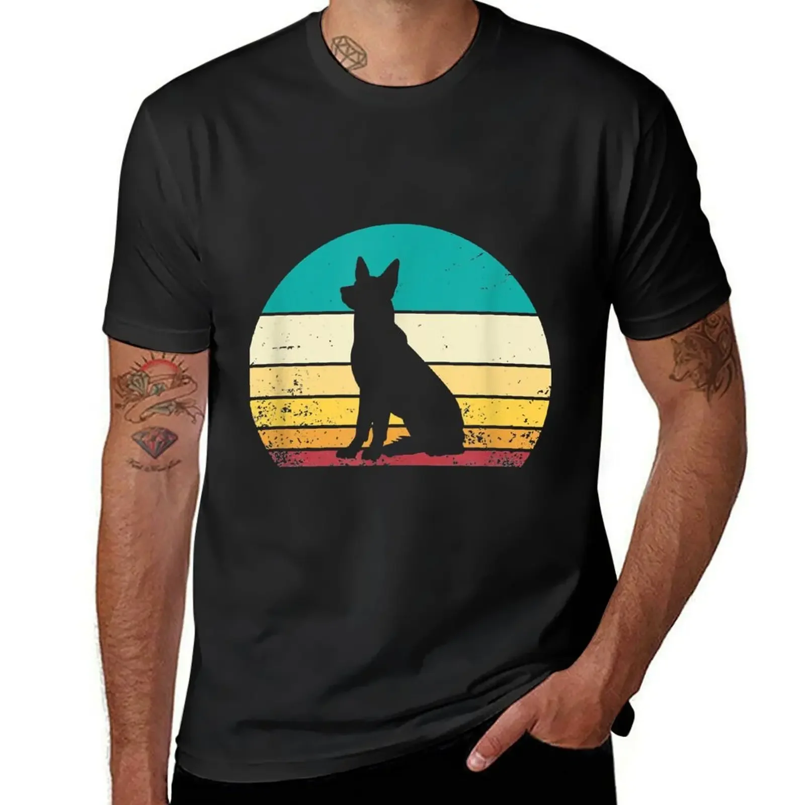 German Shepherd Lovers Vintage Retro Sunset Men Women T-Shirt korean fashion kawaii clothes designer shirts shirts men