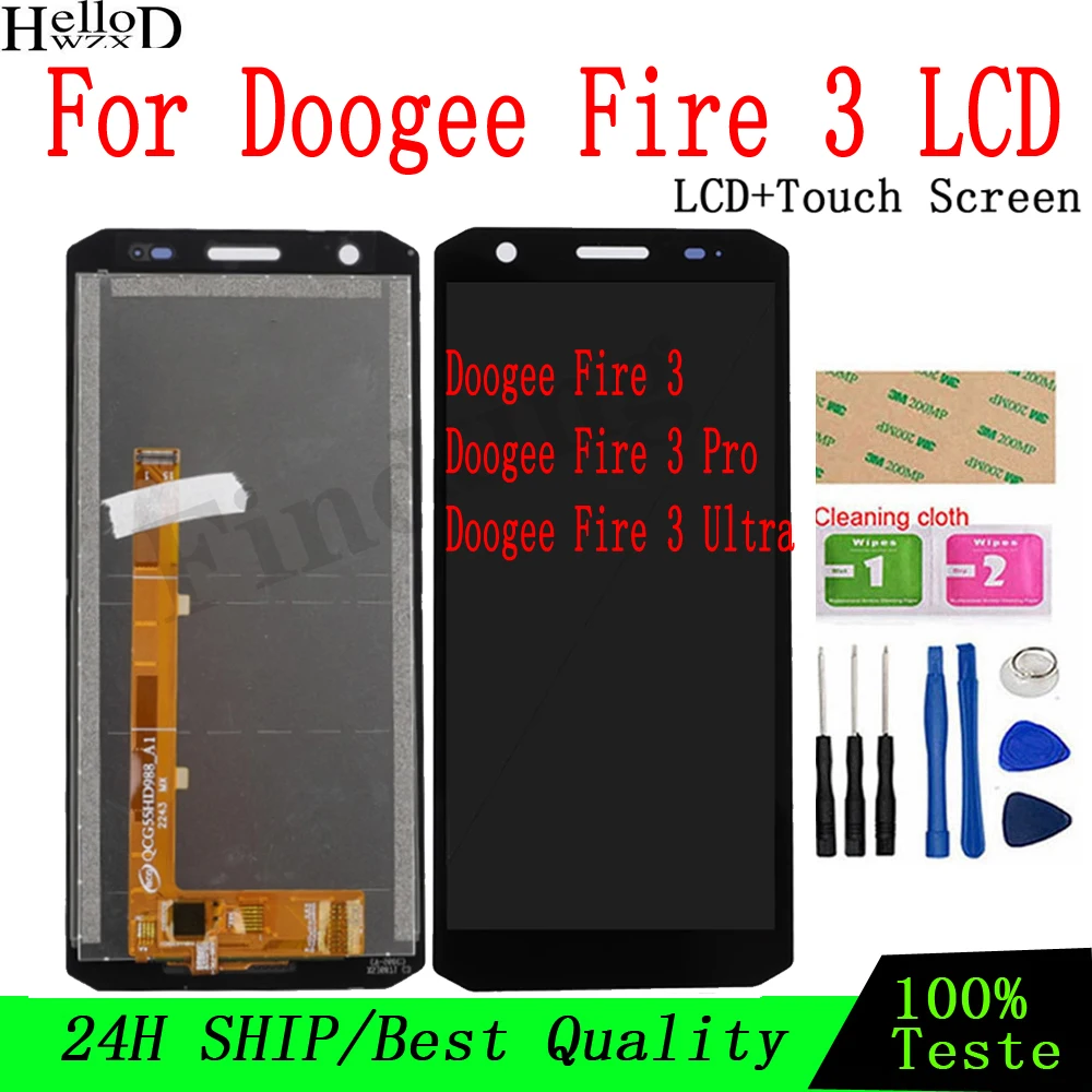 5.5 Inch Black For Doogee Fire 3 Doogee Fire 3 Pro Doogee Fire 3 Ultra LCD DIsplay Touch Screen Digitizer Assembly Replacement