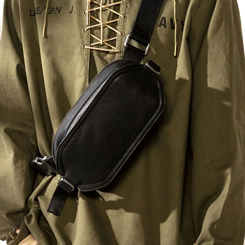 

Модная и простая мужская сумка AETOO, нагрудная сумка из воловьей кожи растительного дубления, универсальная легсветильник и тонкая поясная сумка mi