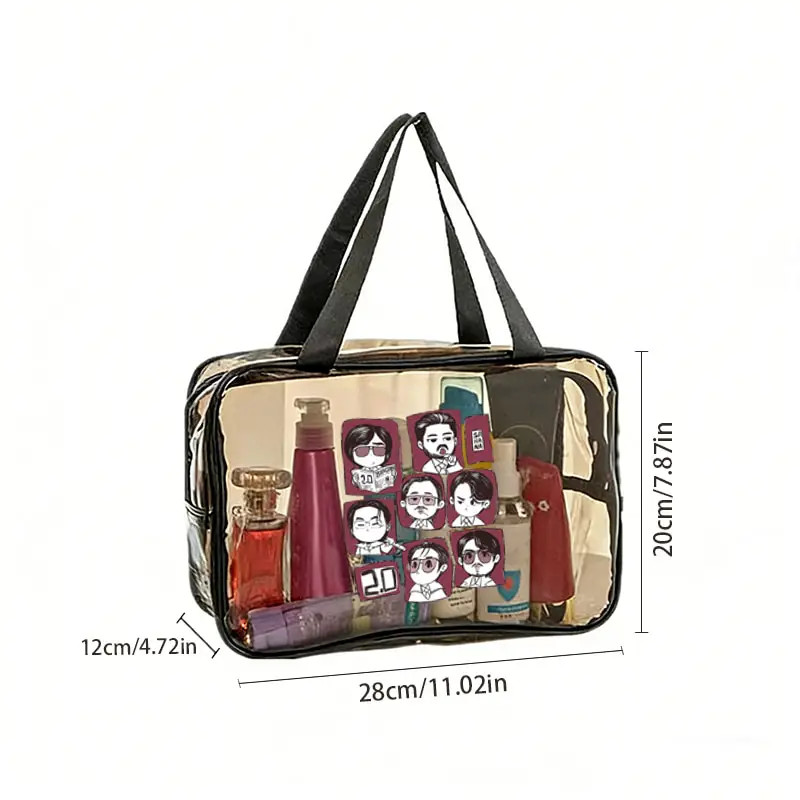 Arirang World Tour 2026 Durable Fashionable Zipper Pvc Handheld Makeup Bag Closure Kpop Fan Gift Pencil Case Cosmetics Bag