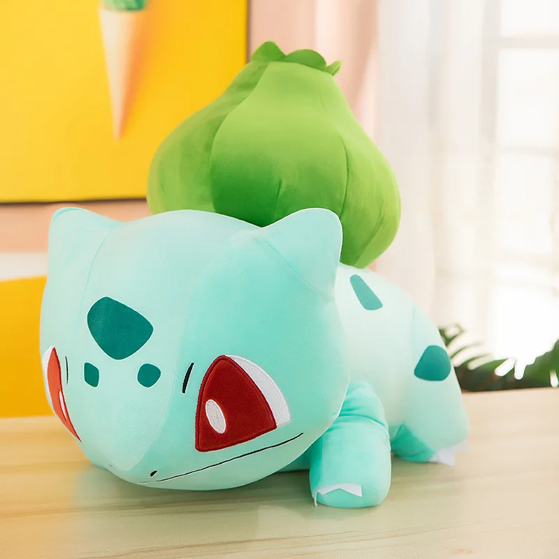 20-60 Cm Giant Bulbasaur Knuffel Cartoon Anime Gevulde Pop Leuke Zachte Sierkussen Kawaii Home Decor Kinderen verjaardagscadeautjes