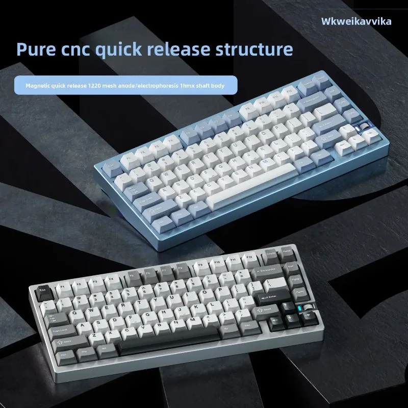 Weikav NUT75 Mechanical Keyboard Wireless Bluetooth Tri Mode Dual 8K Aluminum Alloy Low Latency Gaming Keyboard Gamer Office