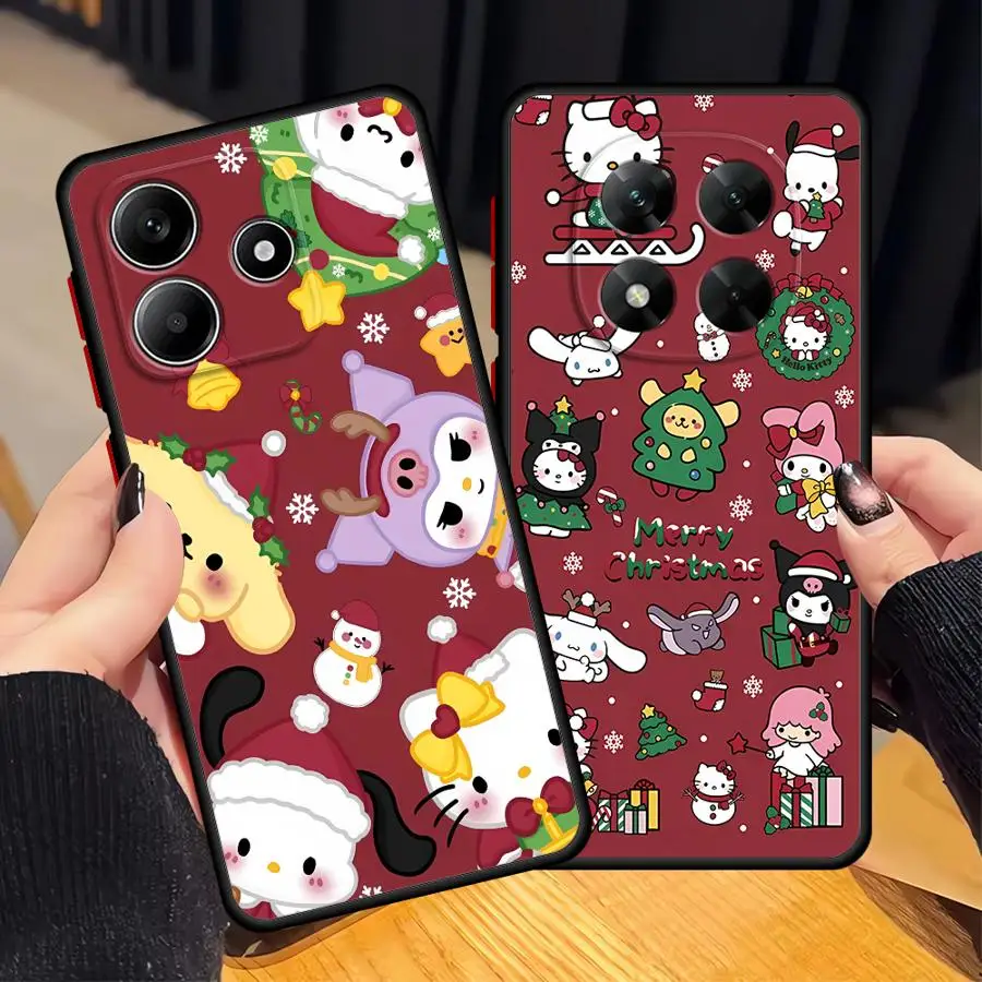 Xiaomi Redmi Note 14 Pro 11 12 13 Pro Plus 11s 10s 9s 12S用ソフトカバーケース クリスマス サンリオファミリー
