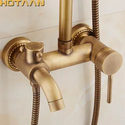. Antique Bathroom Mixer Bath Tub Copper Mixing Control Valve Wall Mounted Shower Faucet concealed faucet YT-5313-A
