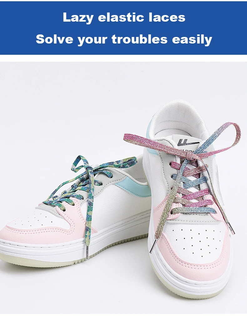 Elastische Schnürsenkel für Sneaker, flache Schnürsenkel, Freizeitschnürsenkel für den Außenbereich, schnelle und sichere Schnürsenkel für Kinder und Erwachsene, Unisex-Schnürsenkel, 1 Paar. – Detail 3