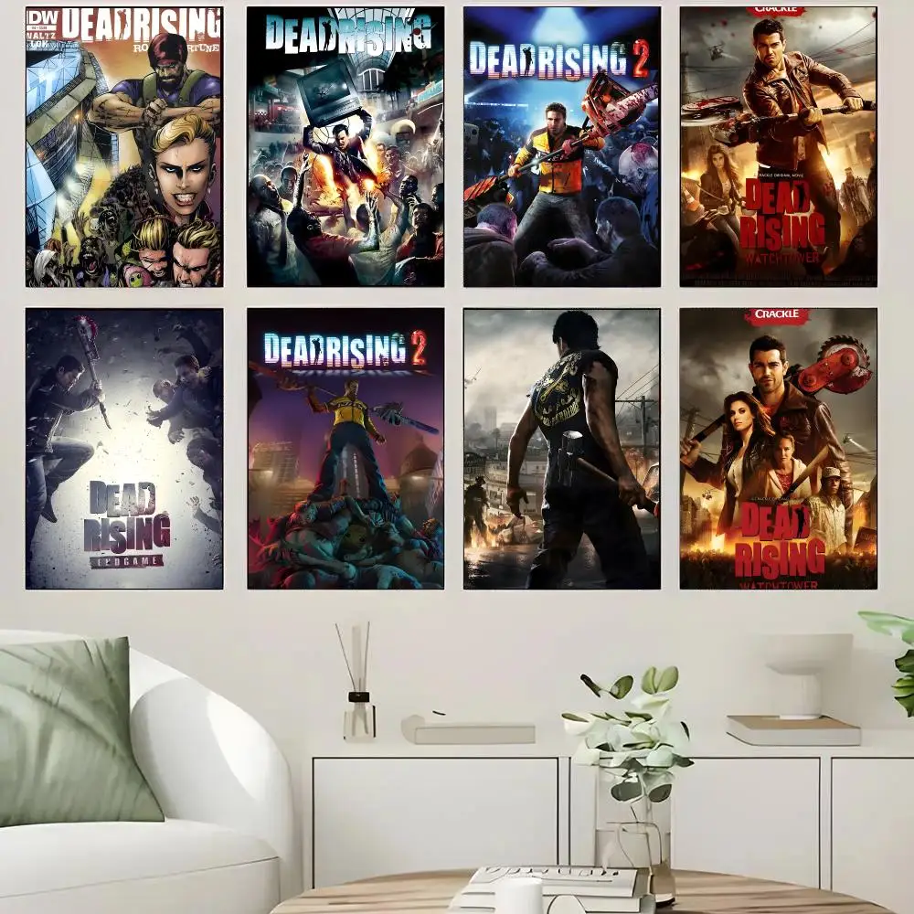 Zombie Game D-Dead Rising Poster Self-adhesive Advanced Aesthetic Printing Paper Wall Art for Living Room Home Decor