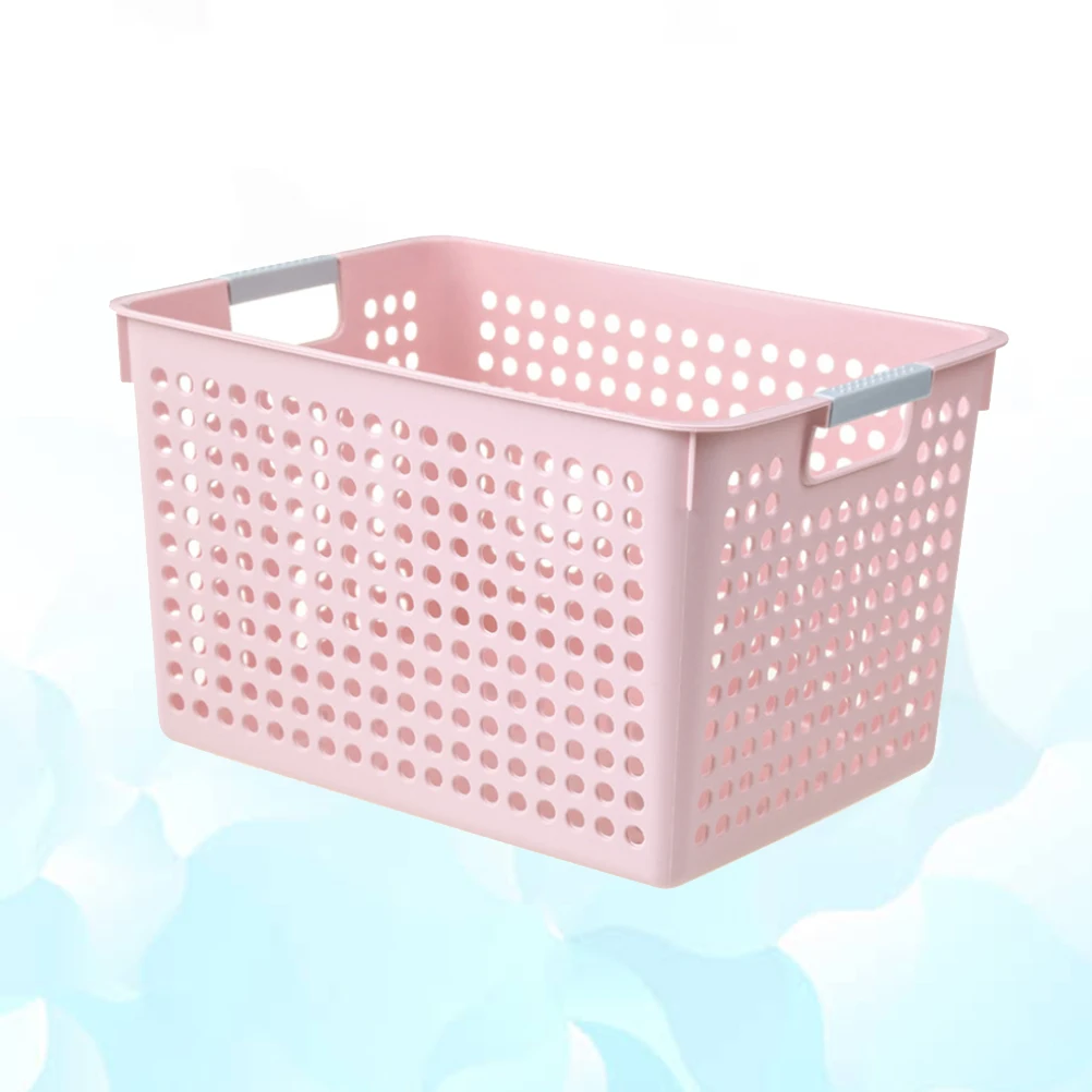 

Hollow Storage Basket Home Household Multifunction Storage Basket Desktop Storage Container Organizer (Pink)