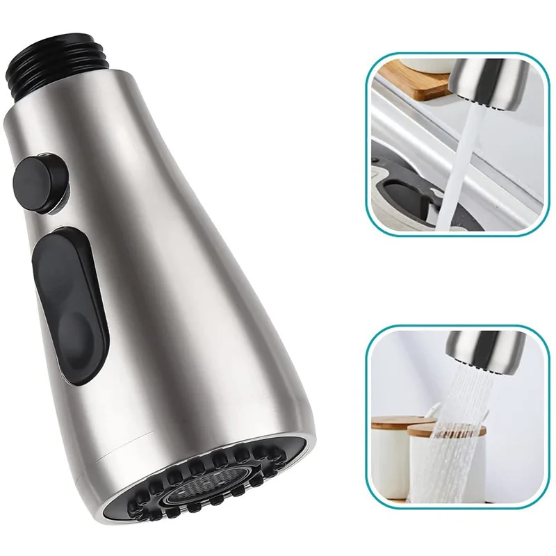 

Pull-Out Kitchen Faucet Replacement Head Accessories Shower Spray Nozzle Anti-Splash Pressure-Boosting Retractable