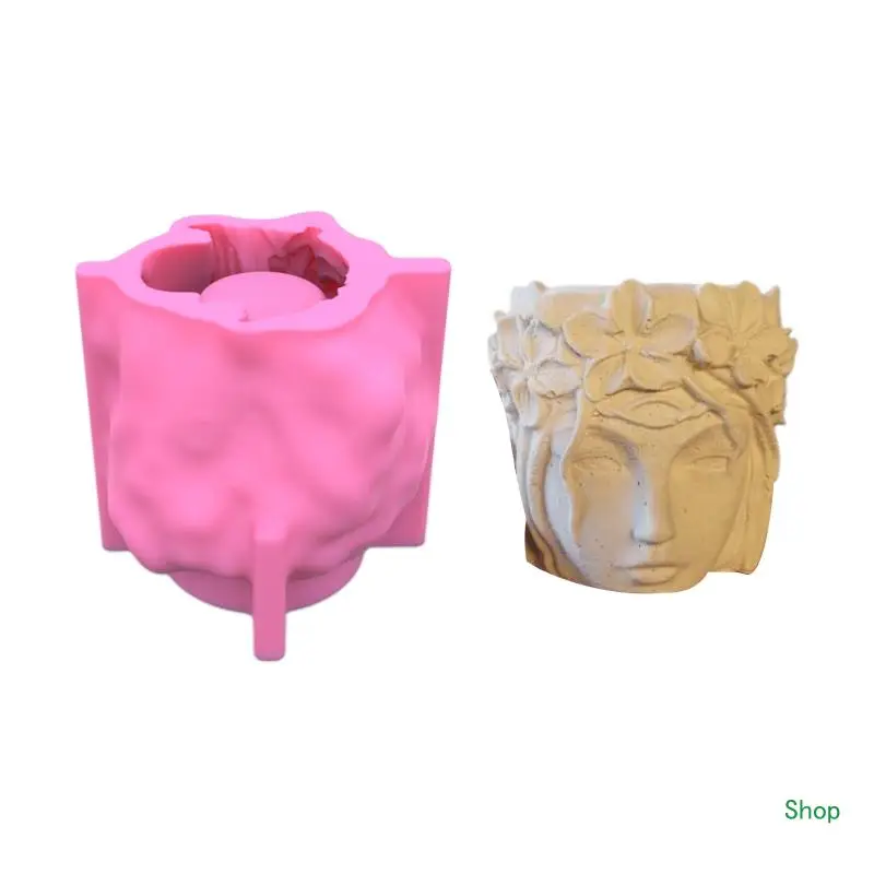 

Dropship Beautifull 3D Girl for Head Flowerpot UV Epoxy Mold Succulents Vase Planter Concrete Plaster Resin Silicone Mould DIY