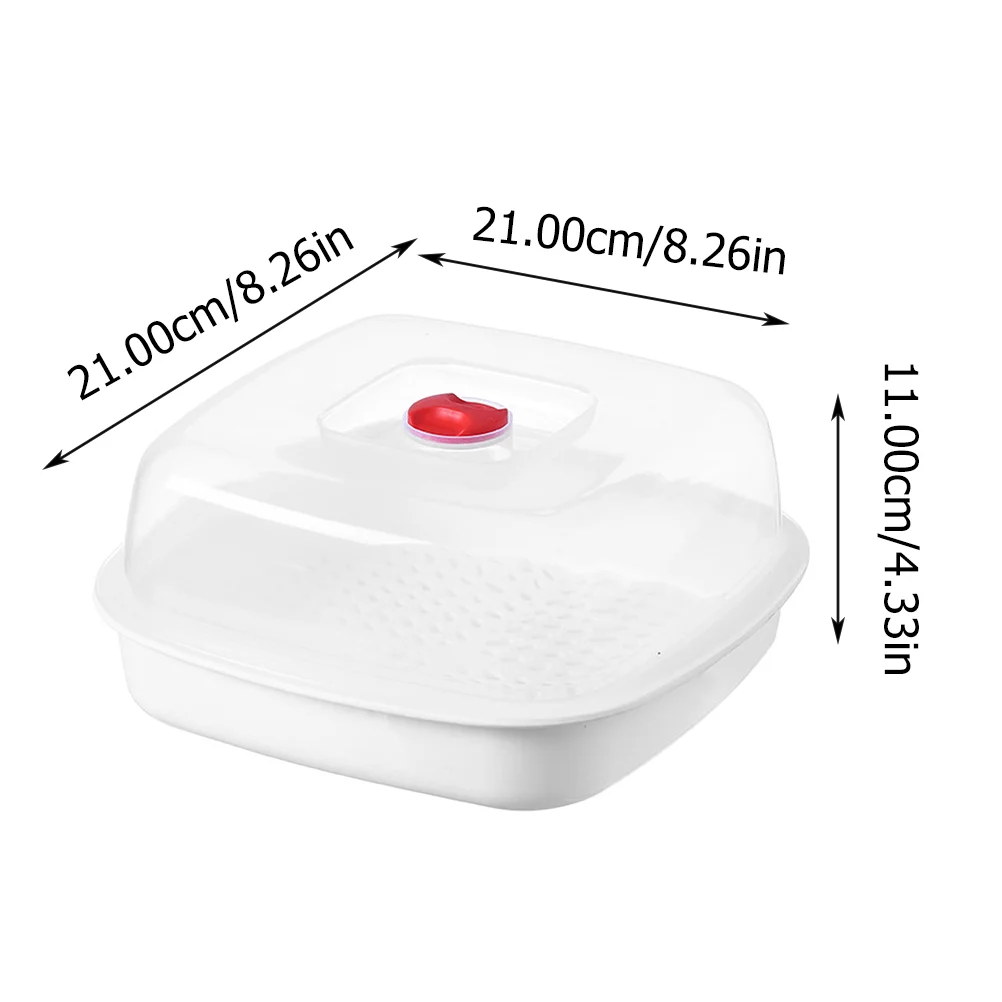 Microwave Steamer Containers for Food Steaming Plate Micro-wave Oven Professional Plastic with Clear Lid Practical Fish