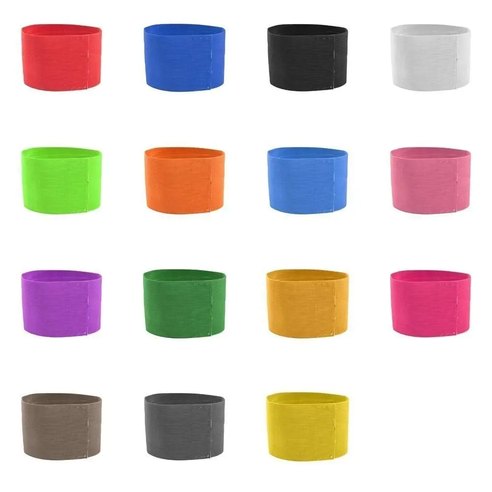 High Quality Nylon hook and loop Armband Solid Color Elastic Group Armband Football Arm Band