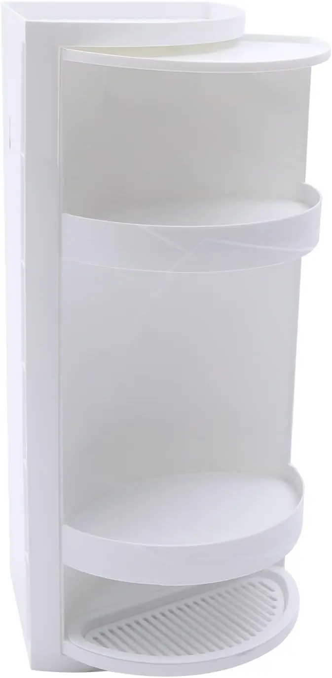 

3-Tire Rotating Triangle Scalloped Shelf, Bathroom Corner Shelf, Corner Locker Cosmetic Storage Ra Cabinet For Bathrooms,