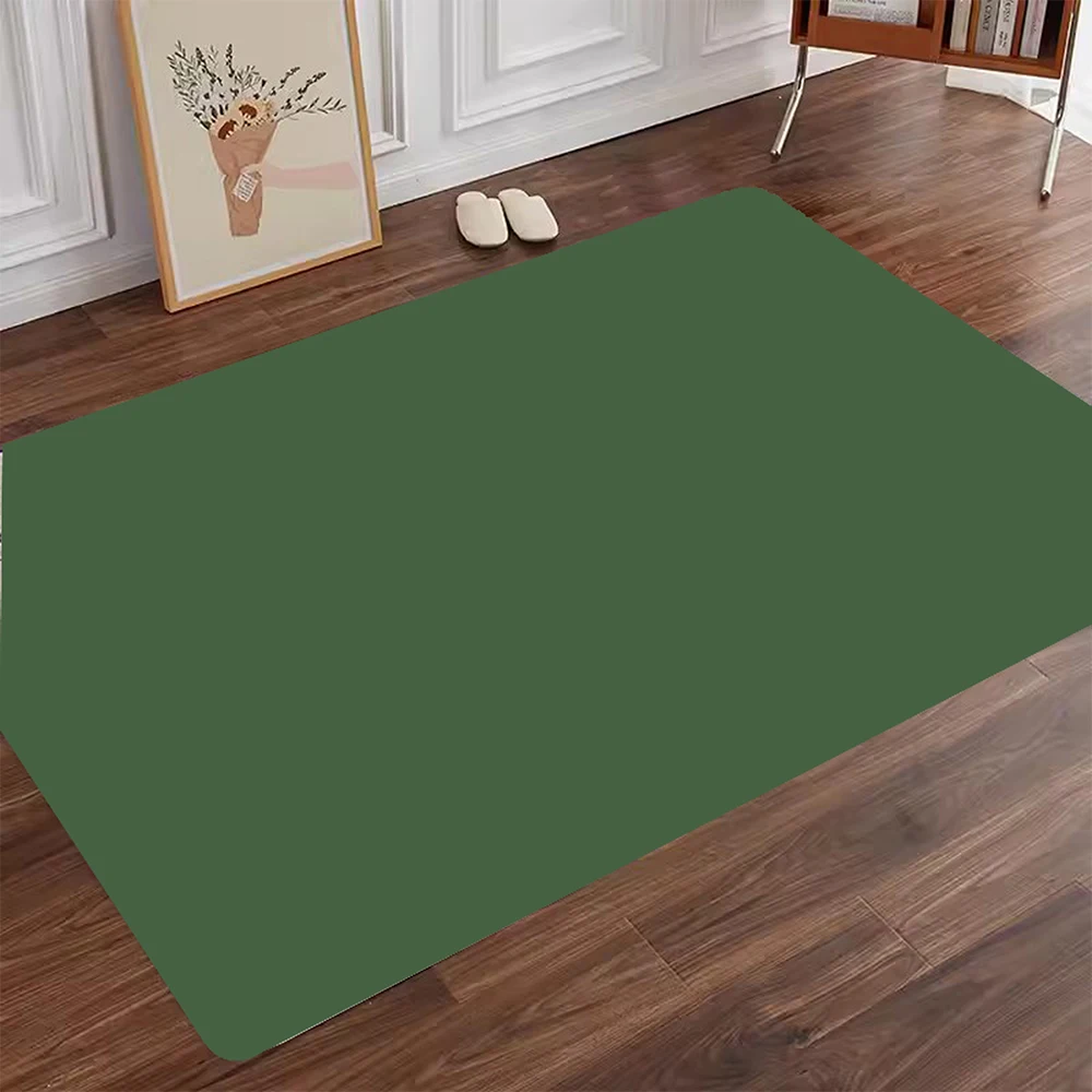 Pure Color Diatom Mud Living Room Mat Water-absorbent Bath Floor Mats Kitchen Bathroom Entry Door Mats Non-Slip Square Foot Rugs