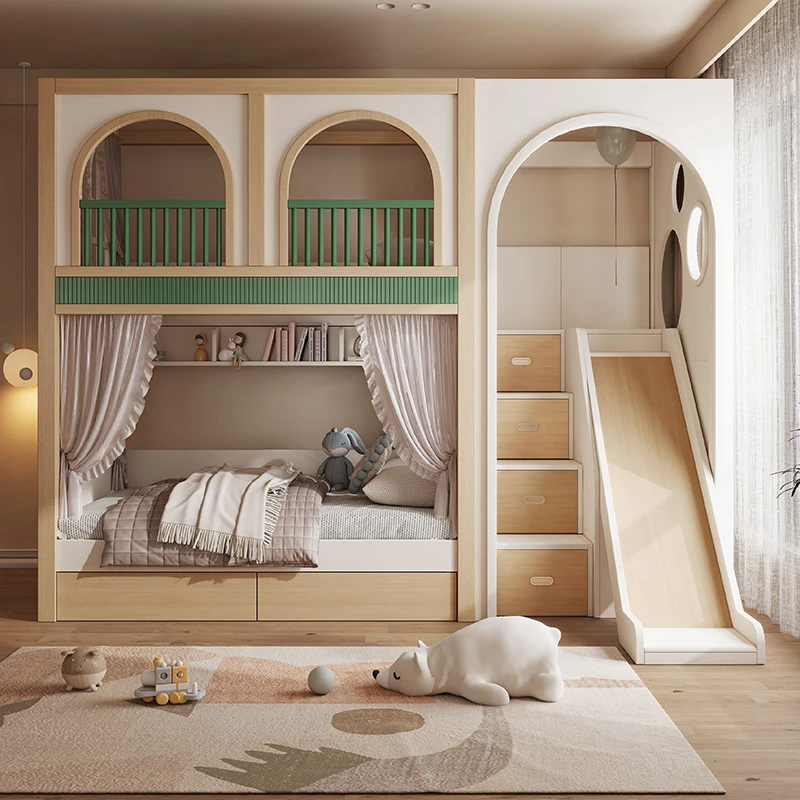 

Customizable Full Solid Wood Bunk Bed Adult Children's Bed