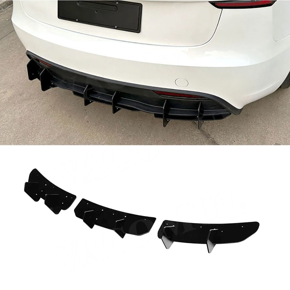 

For Tesla Model 3 2023+ ABS Rear Lip Diffuser Spoiler Skid Plate Car Bumper Guard Car Styling