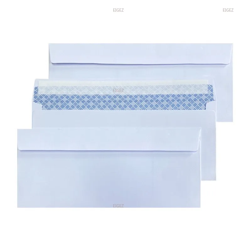 20PCS No.10 Western Style Envelope Bag White Double Adhesive Paper Inner Layer Inner Pattern Confidential Tape Release Adhesive