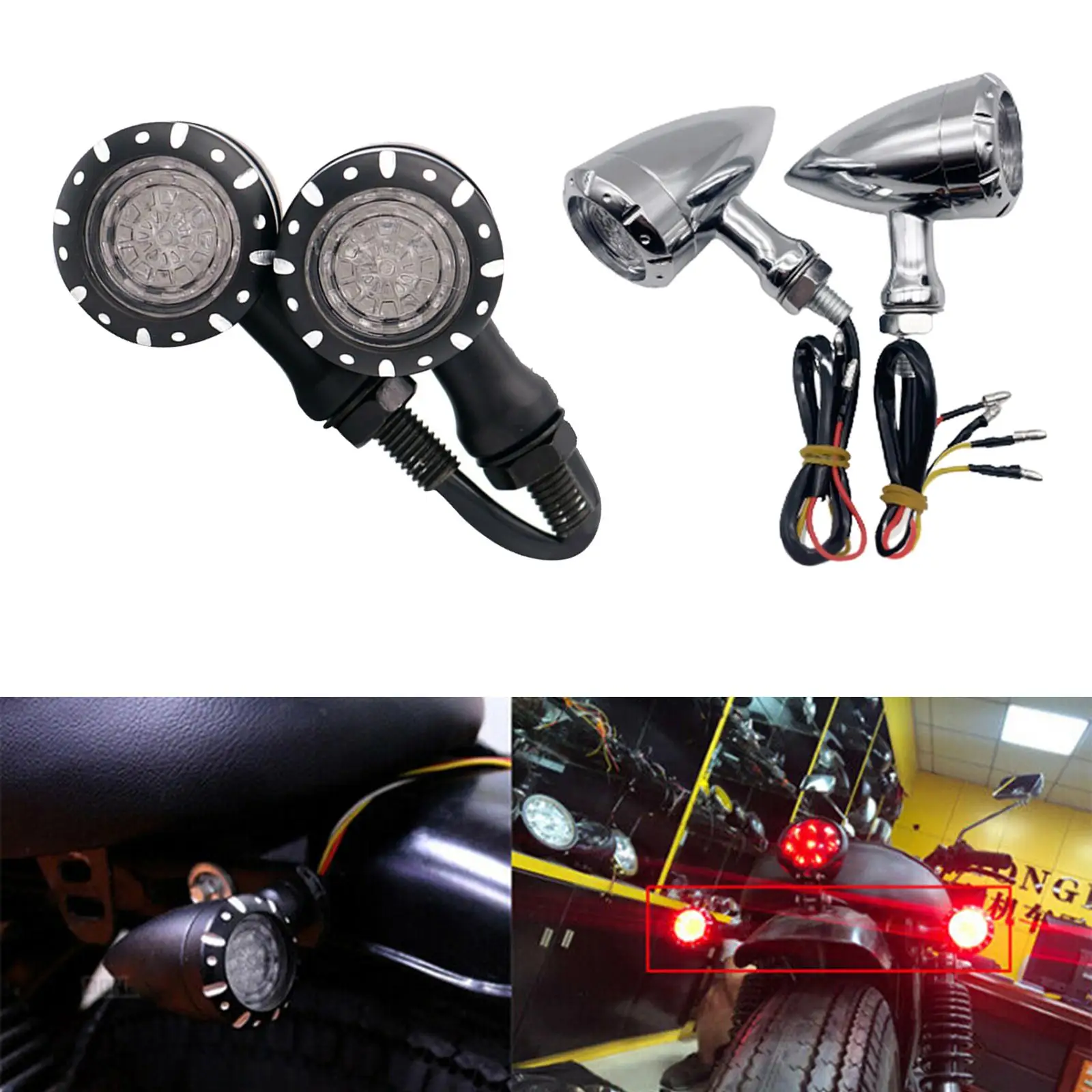 

2 шт. светодиодные лампы 12 В водонепроницаемые индикаторы для мотоциклов и скутеров