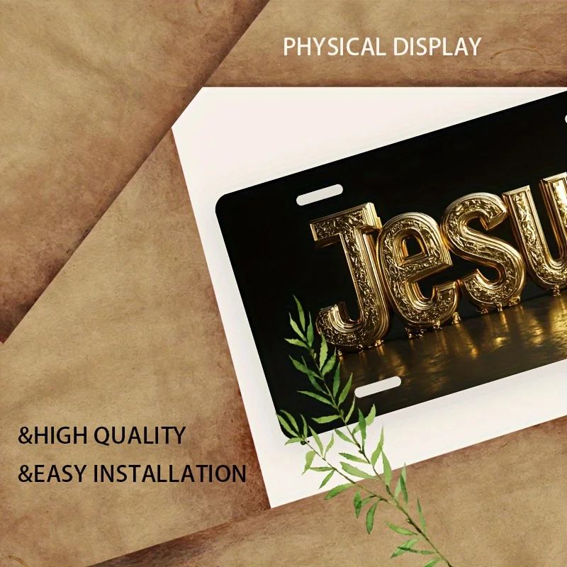 Car License Plate Frame Jesus Printed Front Metal Sign Cover And Frame, a Fun And Novel Decoration Suitable for Men, Women