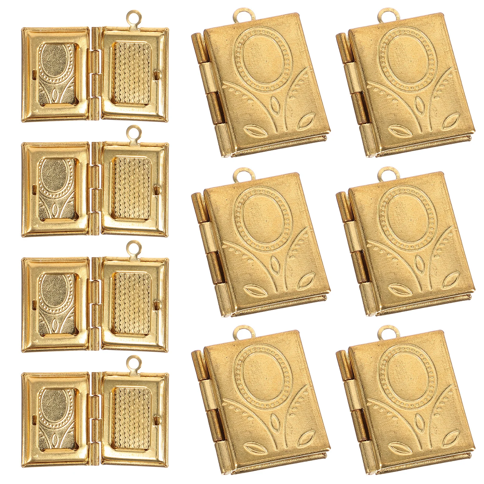 10 قطعة النحاس المنجد قلادة جالبة للحظ كتاب على شكل المناجد الصورة ل أساور صنع المجوهرات DIY بها بنفسك صندوق صور المعلقات الحرفية أطقم #2