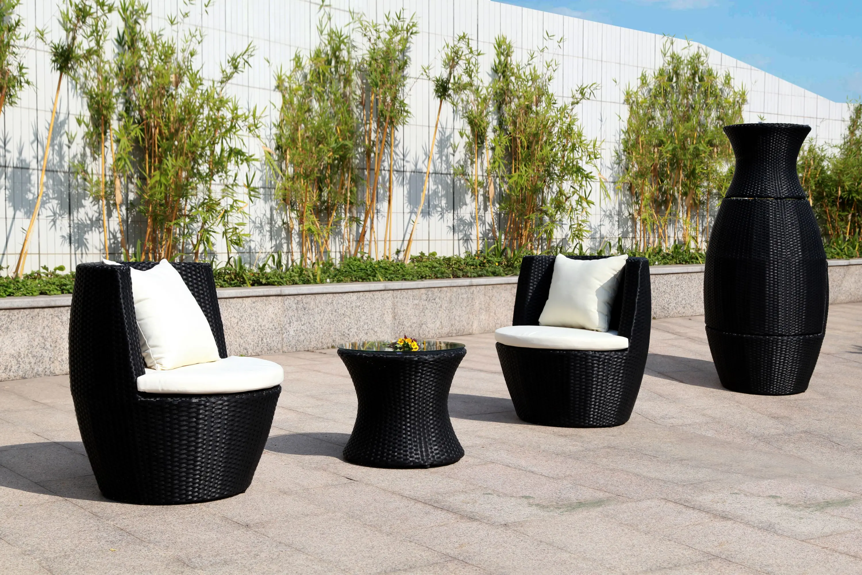 Kursi aluminium mewah Outdoor Modern taman rotan Furniture Set tali Furniture Set luar ruangan Sofa Set Sectional