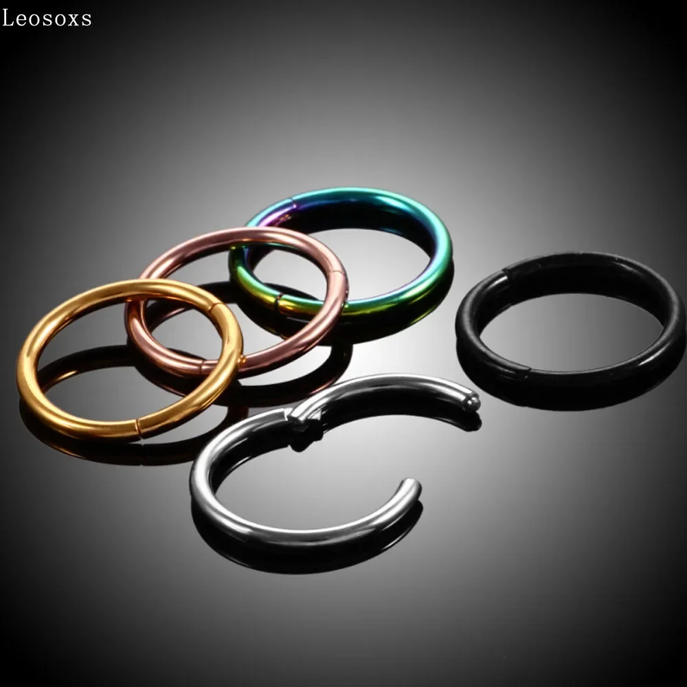 316L Stainless Steel Black Gold Septum Rings Open Small Septum Piercing Nose Earrings Fashion Jewelry Piercing